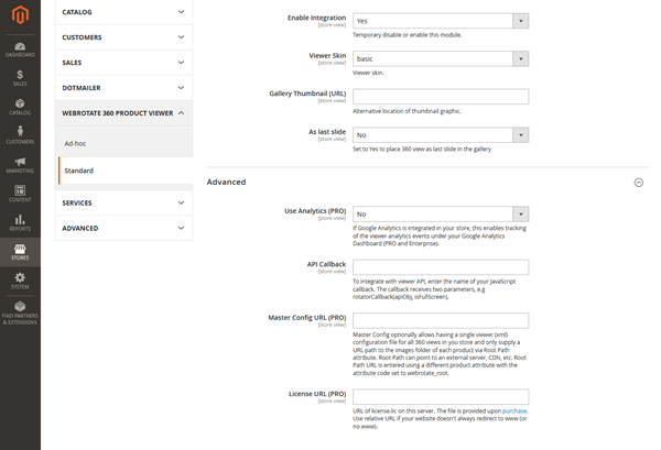 Admin configuration page std