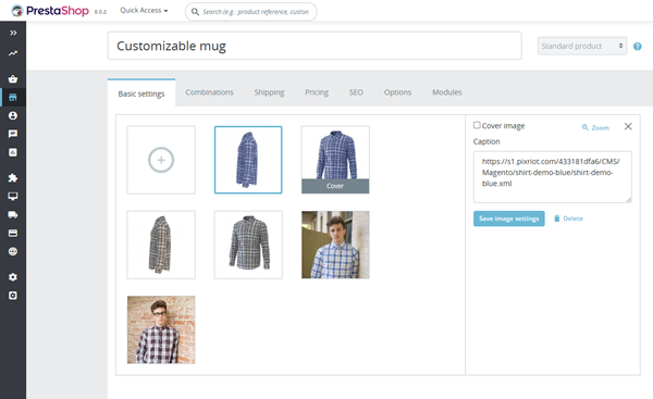 Support of multiple 360 product views per configurable option