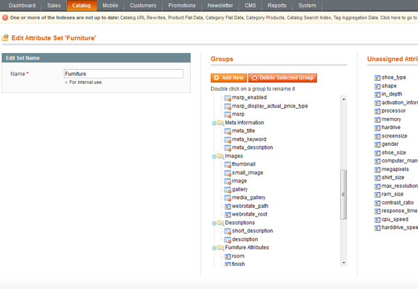 Assign the new attribute to selected attribute sets