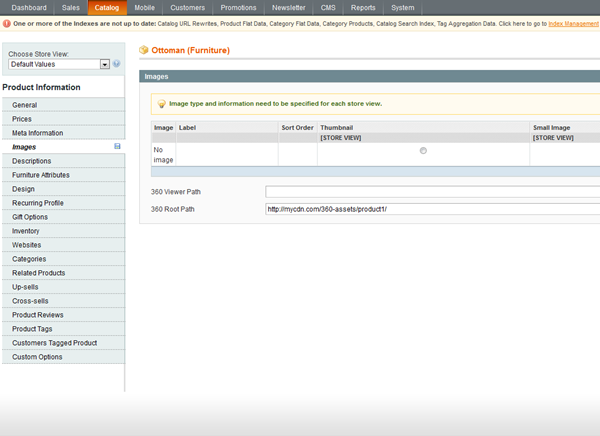 Enter a URL of the location with the "images" folder (on external or Magento server)