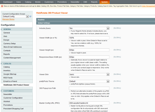 Set Master Config URL, pointing to local master xml