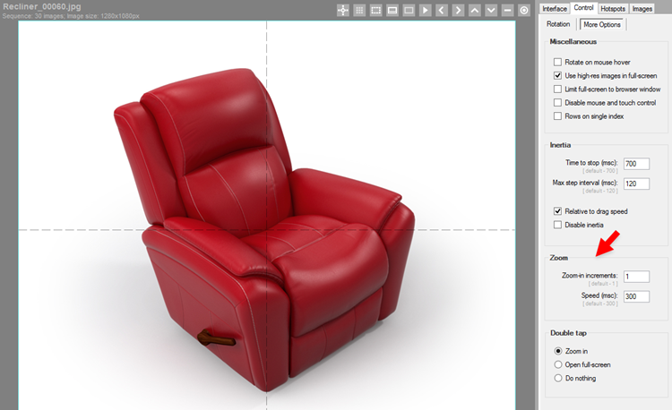 3D Product View Example - Incremental Zoom Setup