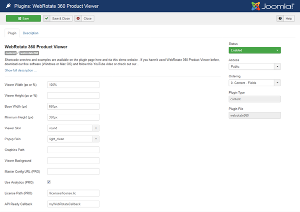 Configure plugin defaults