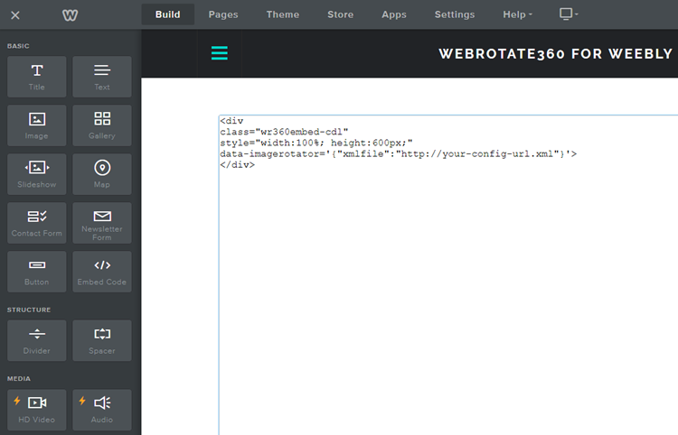 3D Product Spin For Weebly Paste Code