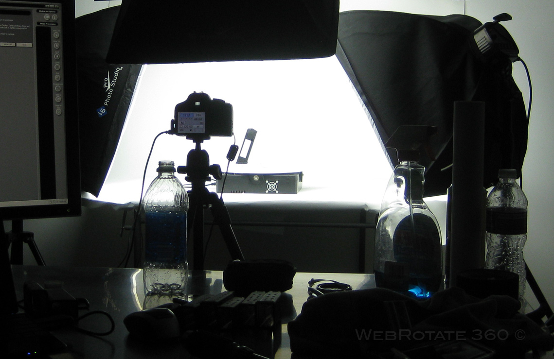 On location 2 - 360 product photo setup for Glock