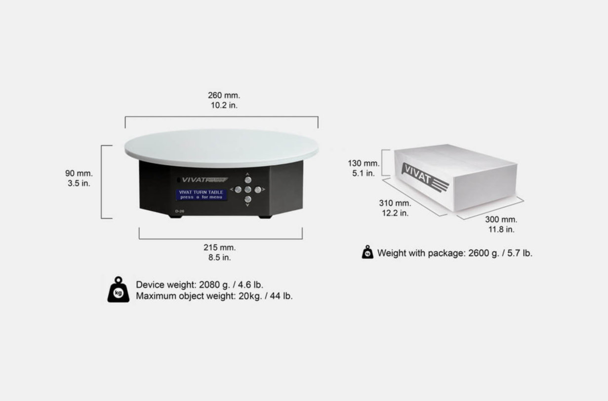 D-26 Turntable for 360 Product Photography by VIVAT